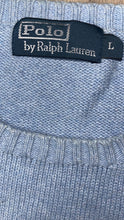 Cargar imagen en el visor de la galería, vintage babyblue Polo Ralph Lauren knittedsweater {L}
