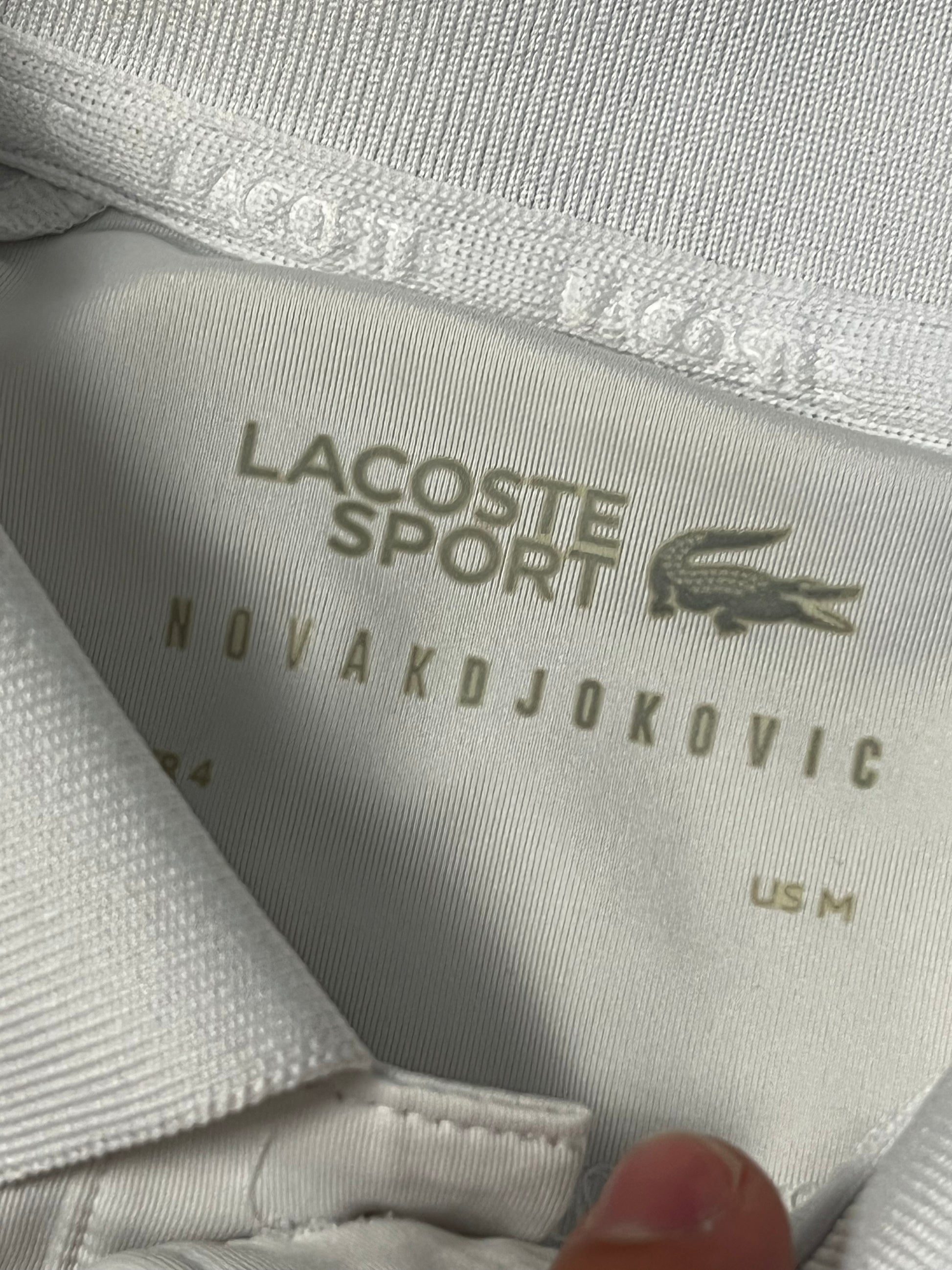 white Lacoste Nova Djokovic polo {M}