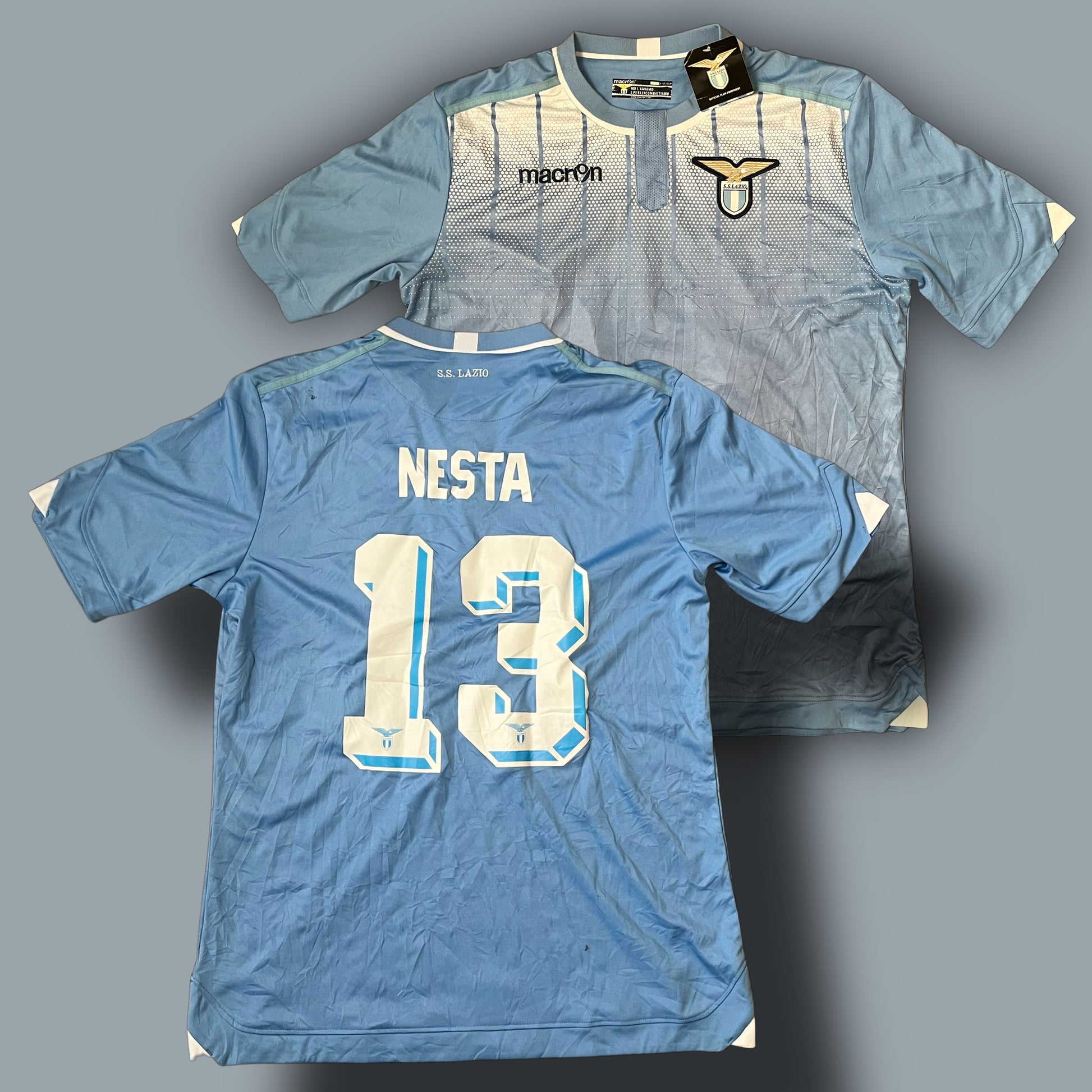 vintage Macron SS Lazio NESTA13 jersey DSWT {L-XL}