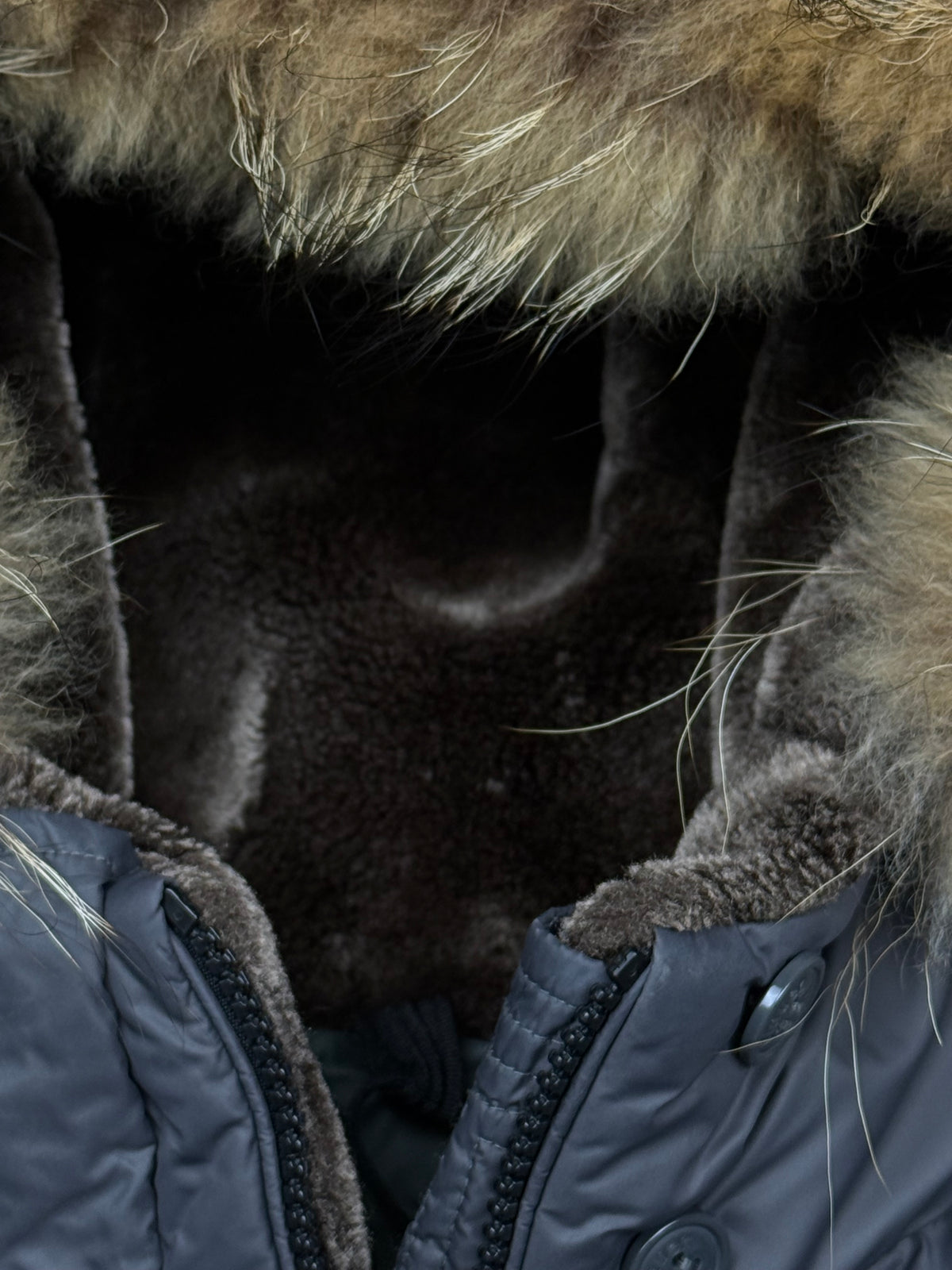vintage Blauer winterjacket (real fur) {M}