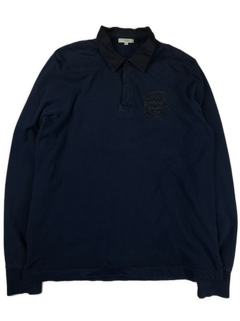 vintage navyblue Burberry polo long {XL}