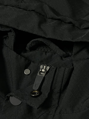 black Lacoste halfzip windbreaker {S}