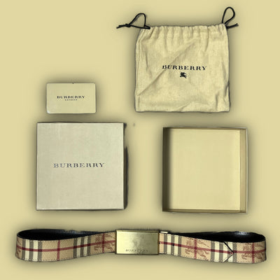 vintage reversible Burberry belt fullset
