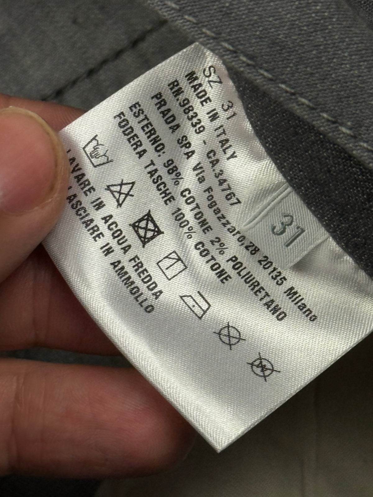 grey Prada Luna Rossa jeans