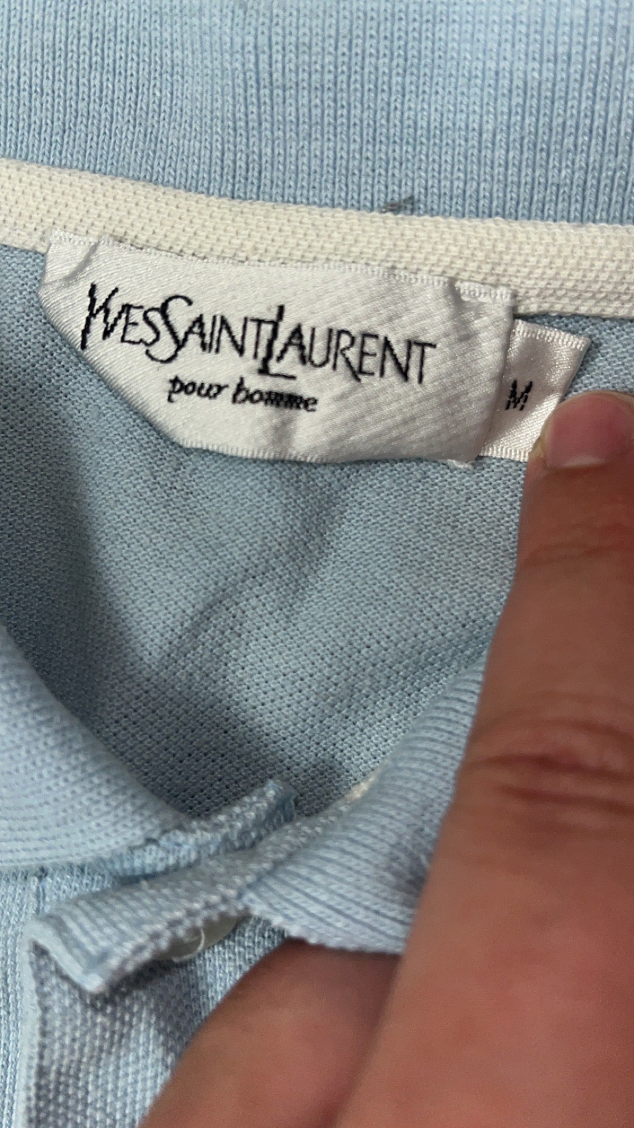 vintage babyblue Yves Saint Laurent polo {M}