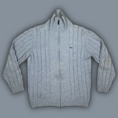 vintage babyblue Lacoste knittedsweatjacket {L}