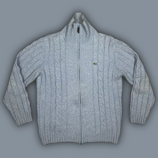 vintage babyblue Lacoste knittedsweatjacket {L}