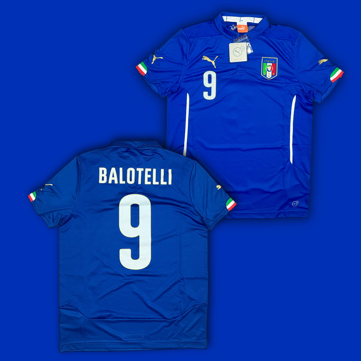 vintage Puma Italia BALOTELLI9 2014 home jersey DSWT {S}