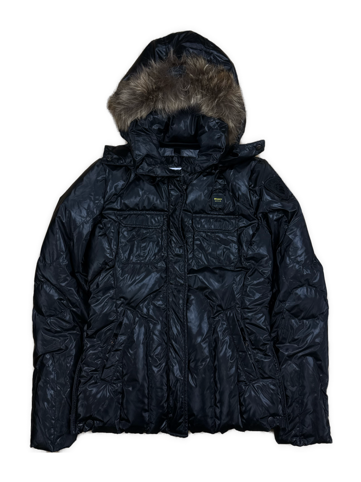 vintage Blauer winterjacket (real fur)