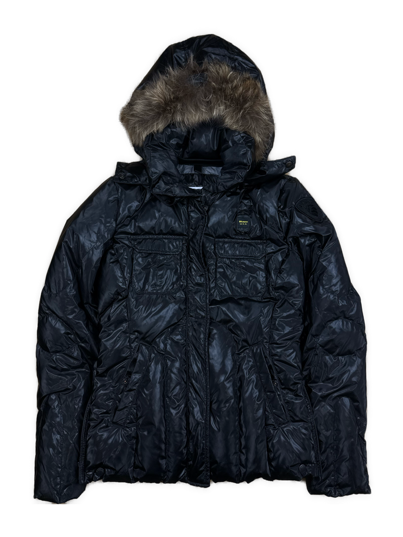 vintage Blauer winterjacket (real fur) {M}
