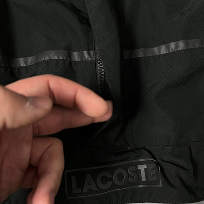 black Lacoste halfzip windbreaker {S}