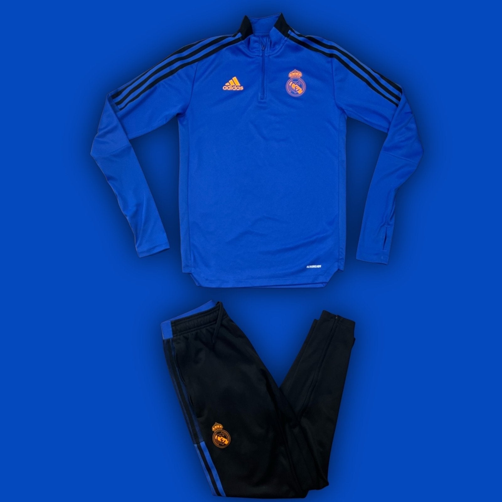 blue Adidas Real Madrid tracksuit {M}