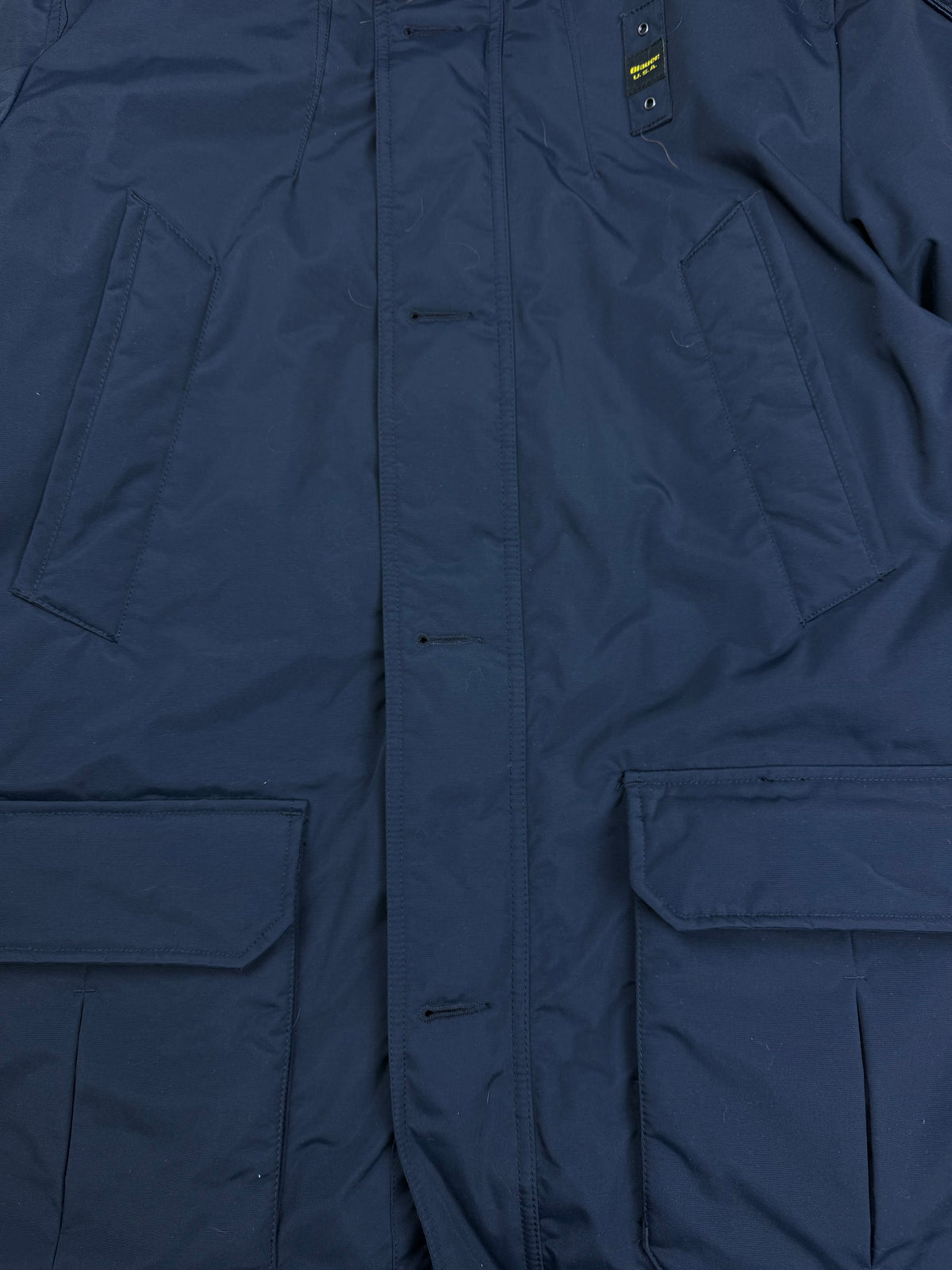 vintage Blauer winterjacket (real fur) {XL}