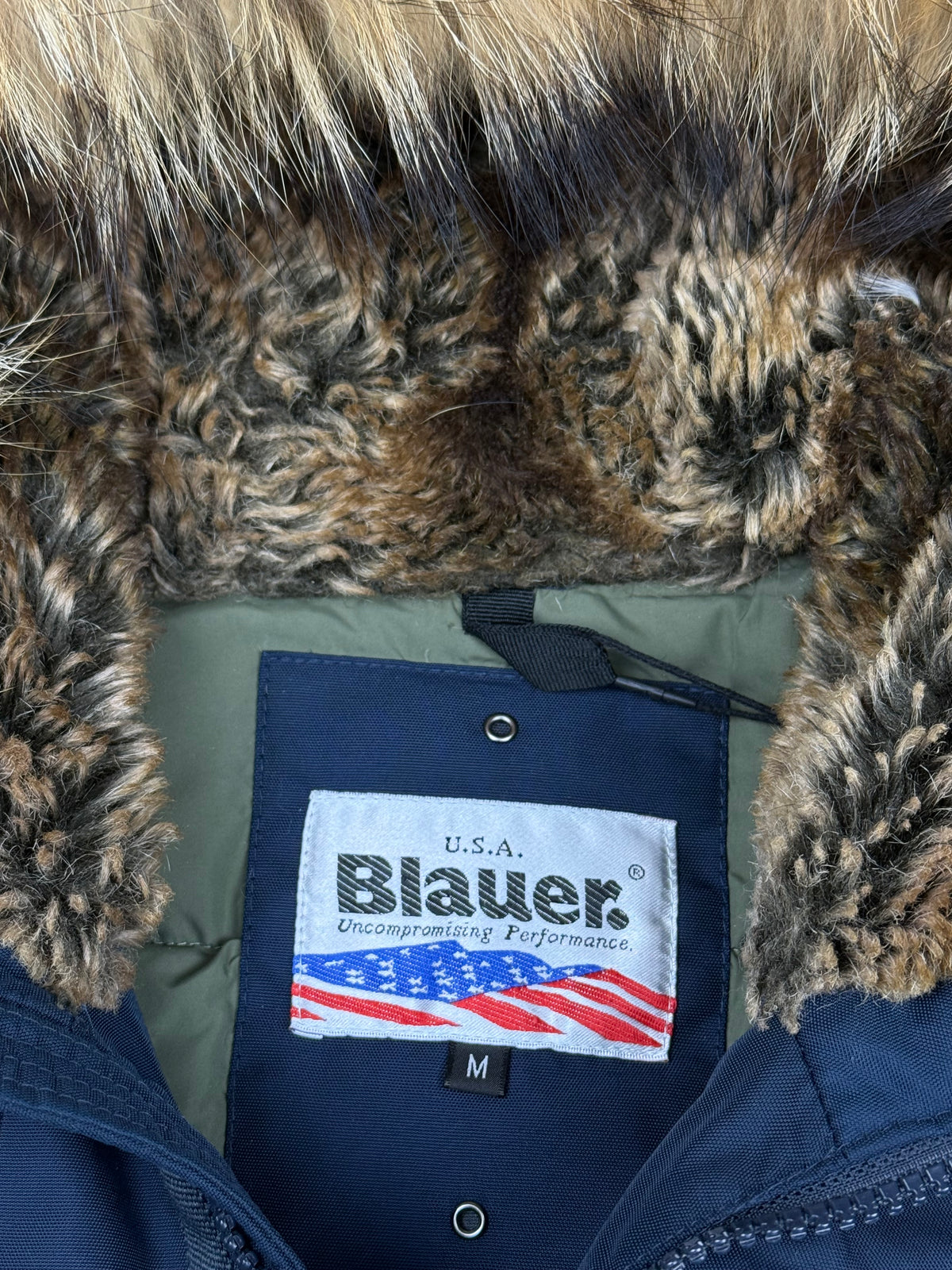 vintage Blauer winterjacket (real fur) {M}