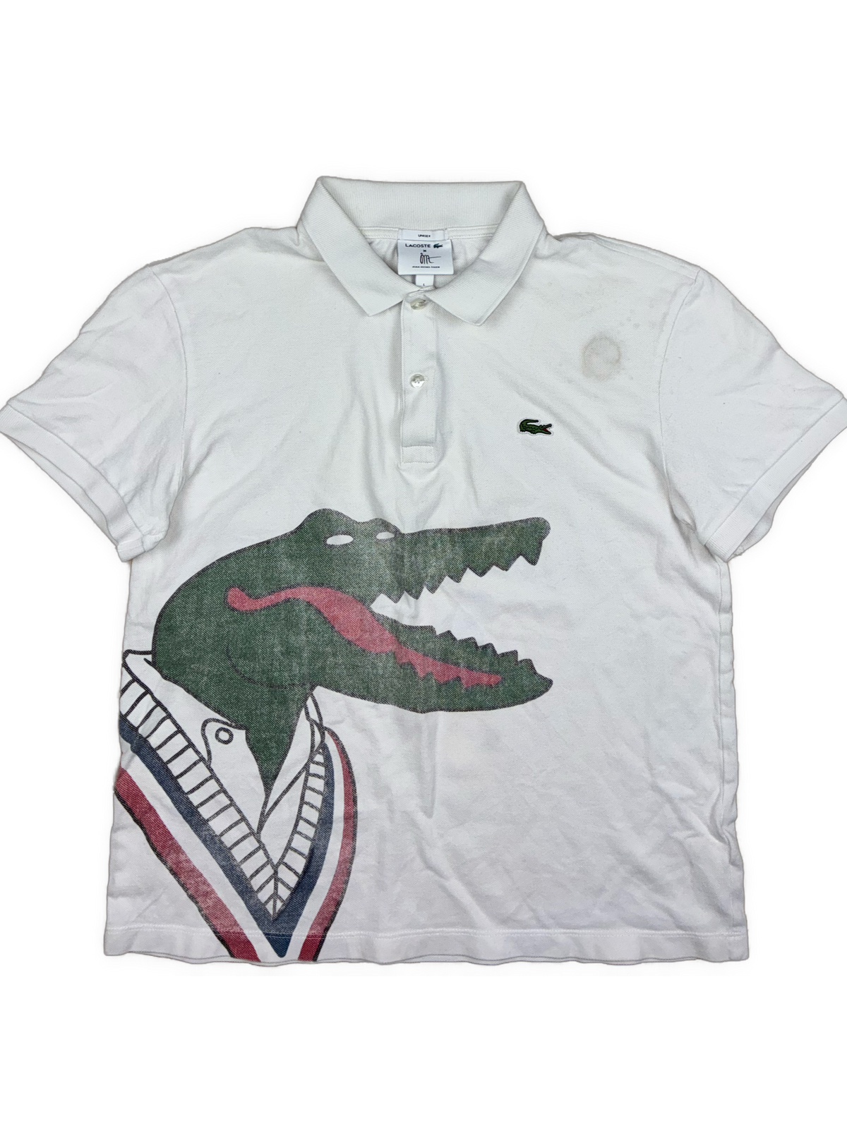 white Lacoste polo {L}