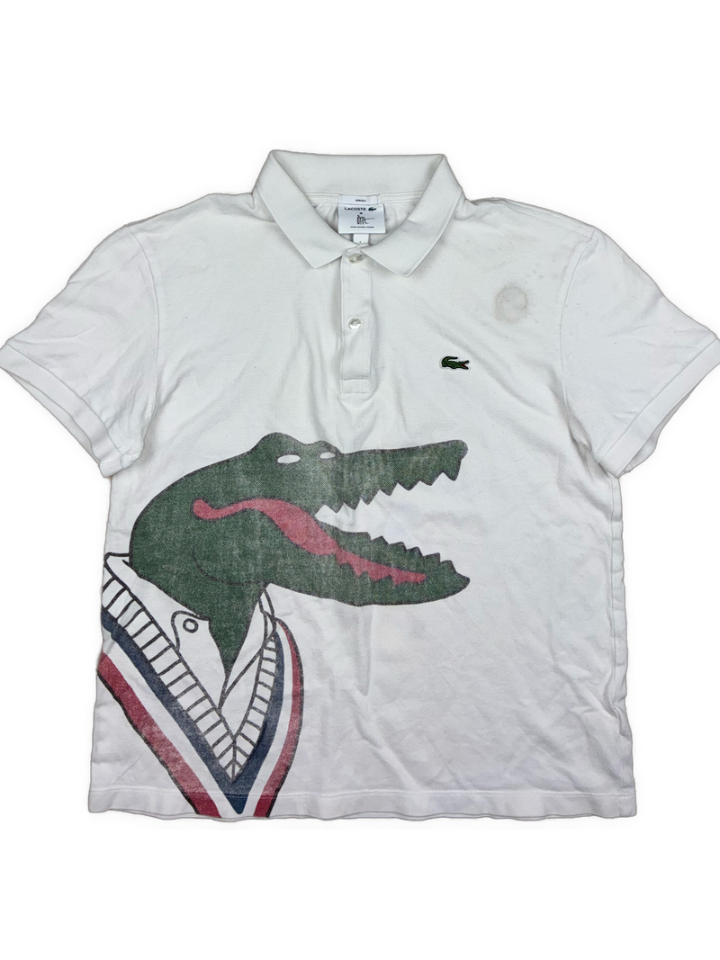 white Lacoste polo {L}