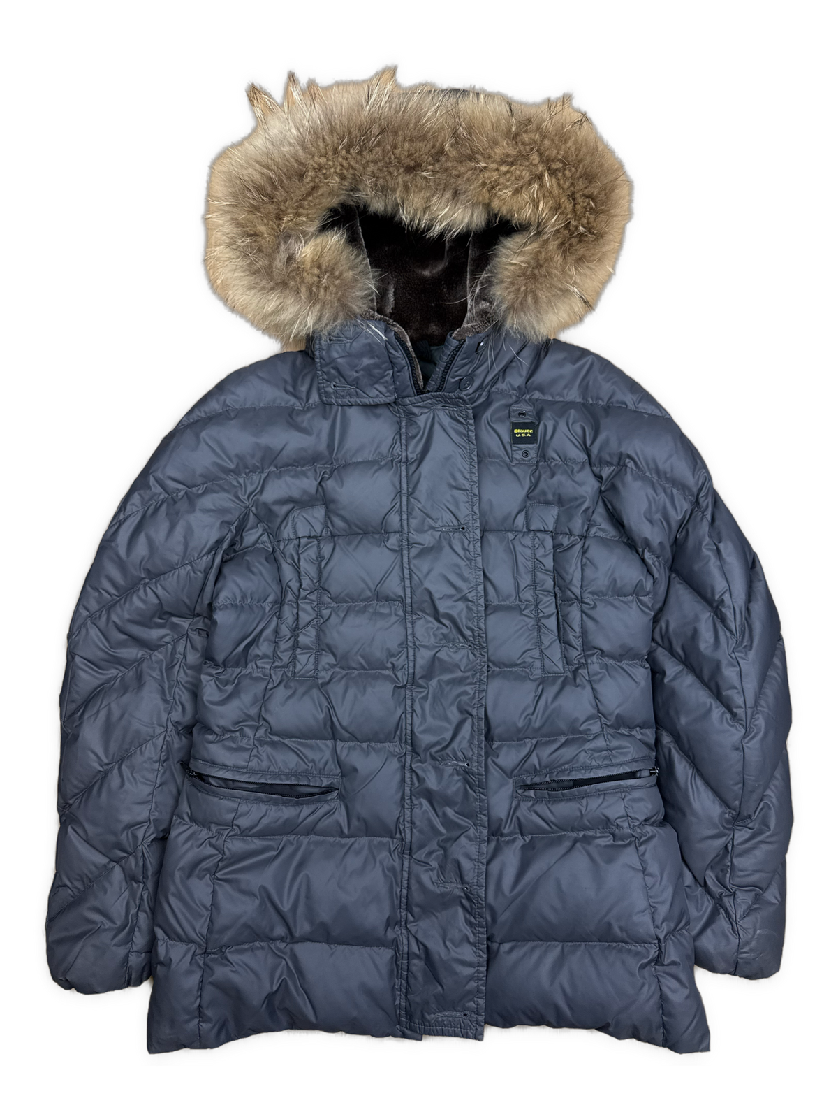 vintage Blauer winterjacket (real fur) {M}
