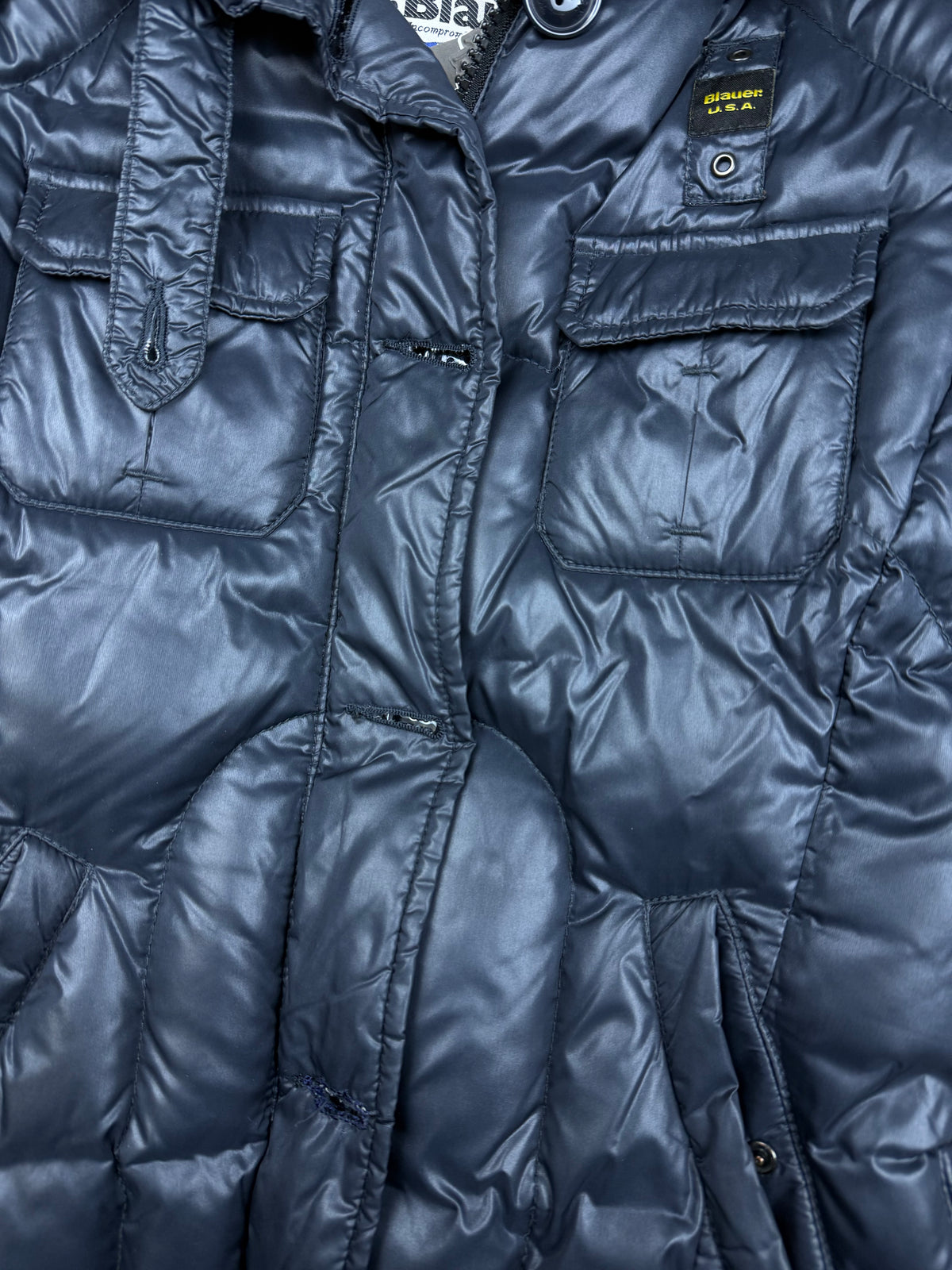vintage Blauer winterjacket (real fur) {S}