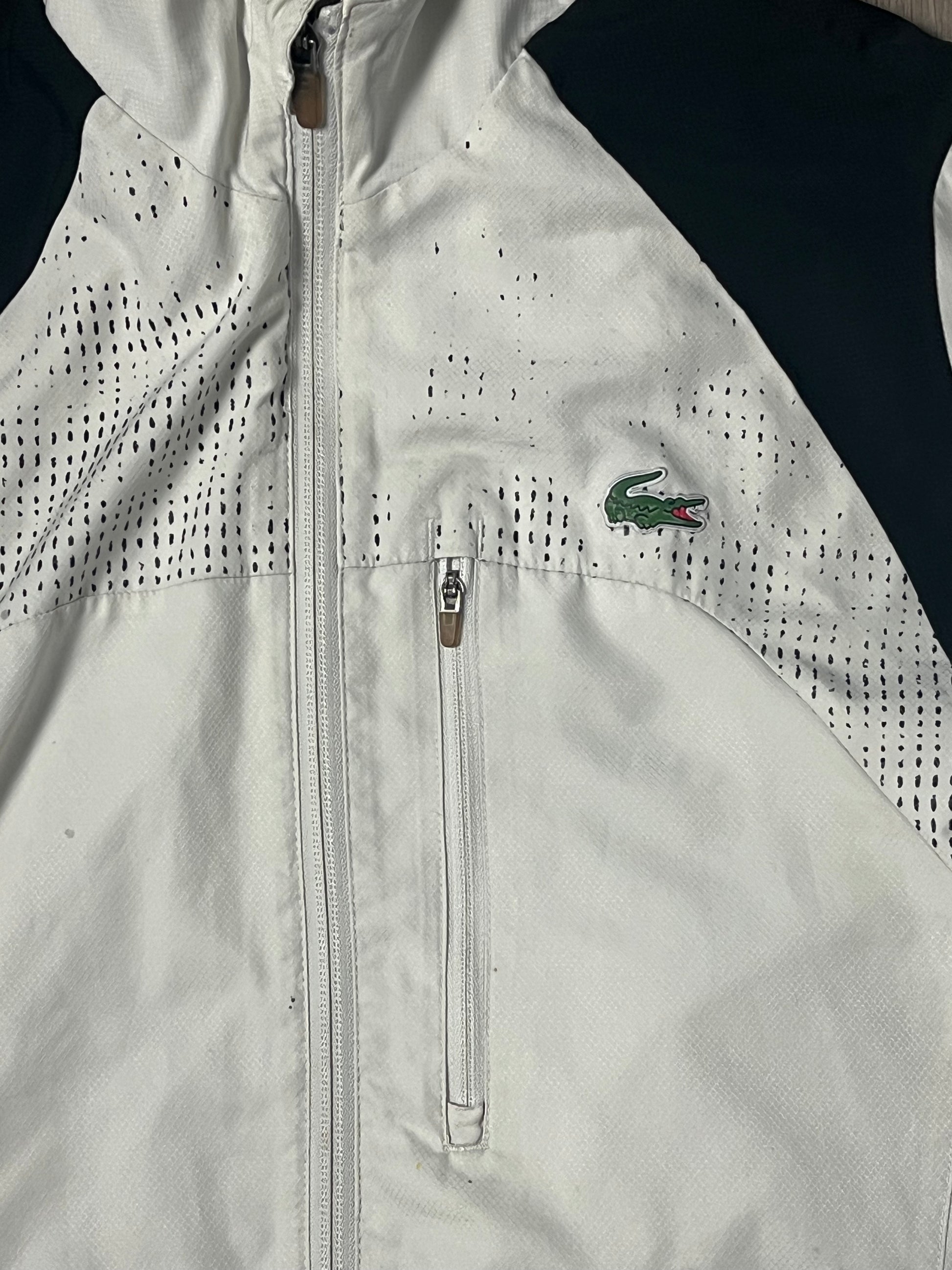 white Lacoste windbreaker {S}