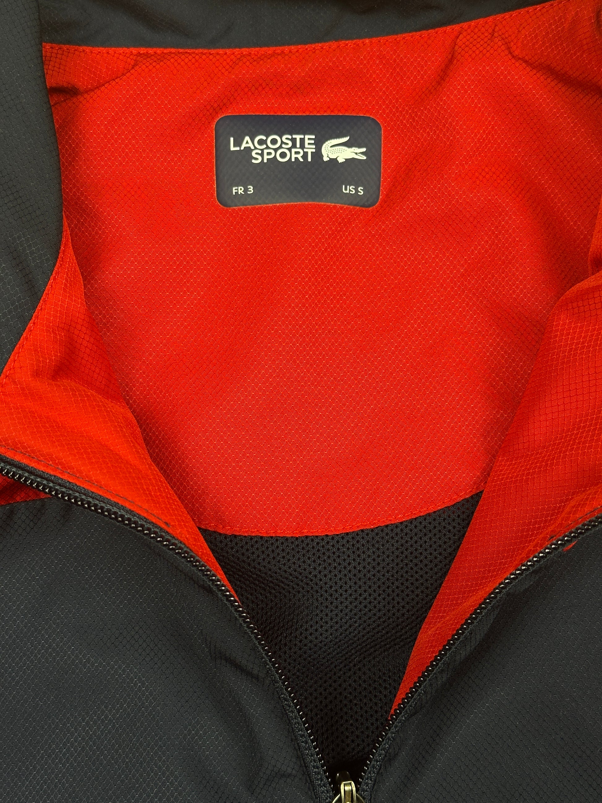 red Lacoste windbreaker {S}
