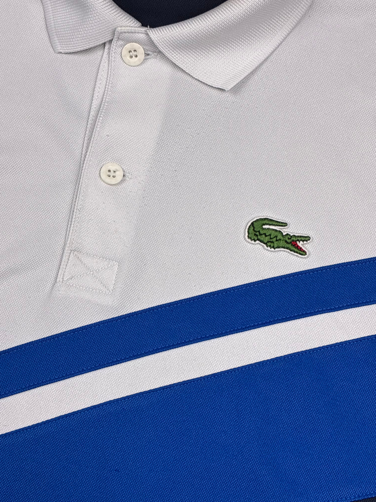 vintage white Lacoste polo {S}