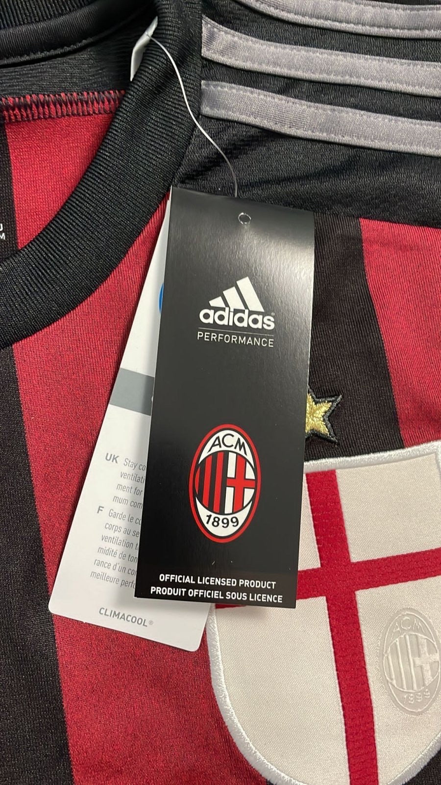 vintage Adidas Ac Milan 2015-2016 home jersey DSWT {XS}