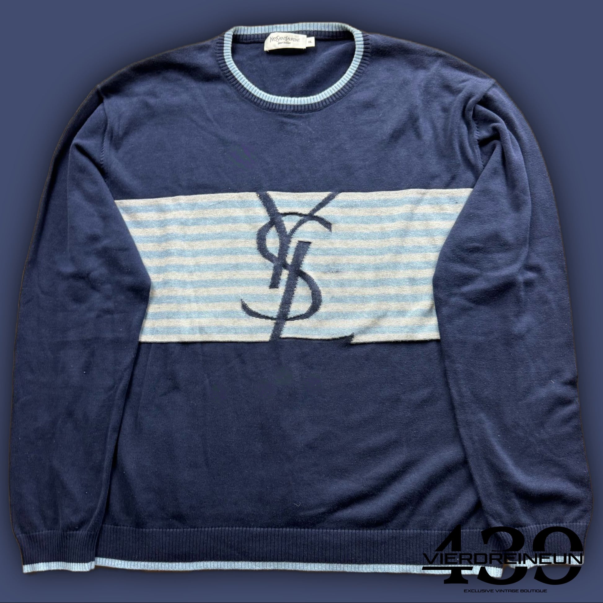 vintage YSL Yves Saint Laurent knittedsweater {XL}