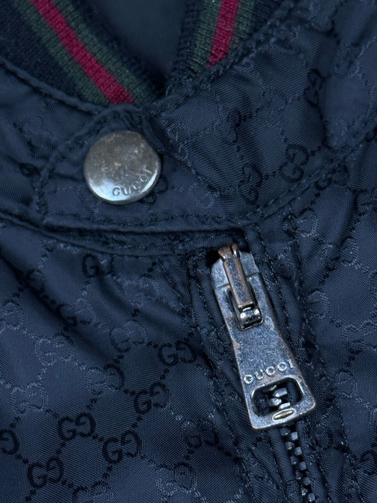 vintage black Gucci monogram windbreaker