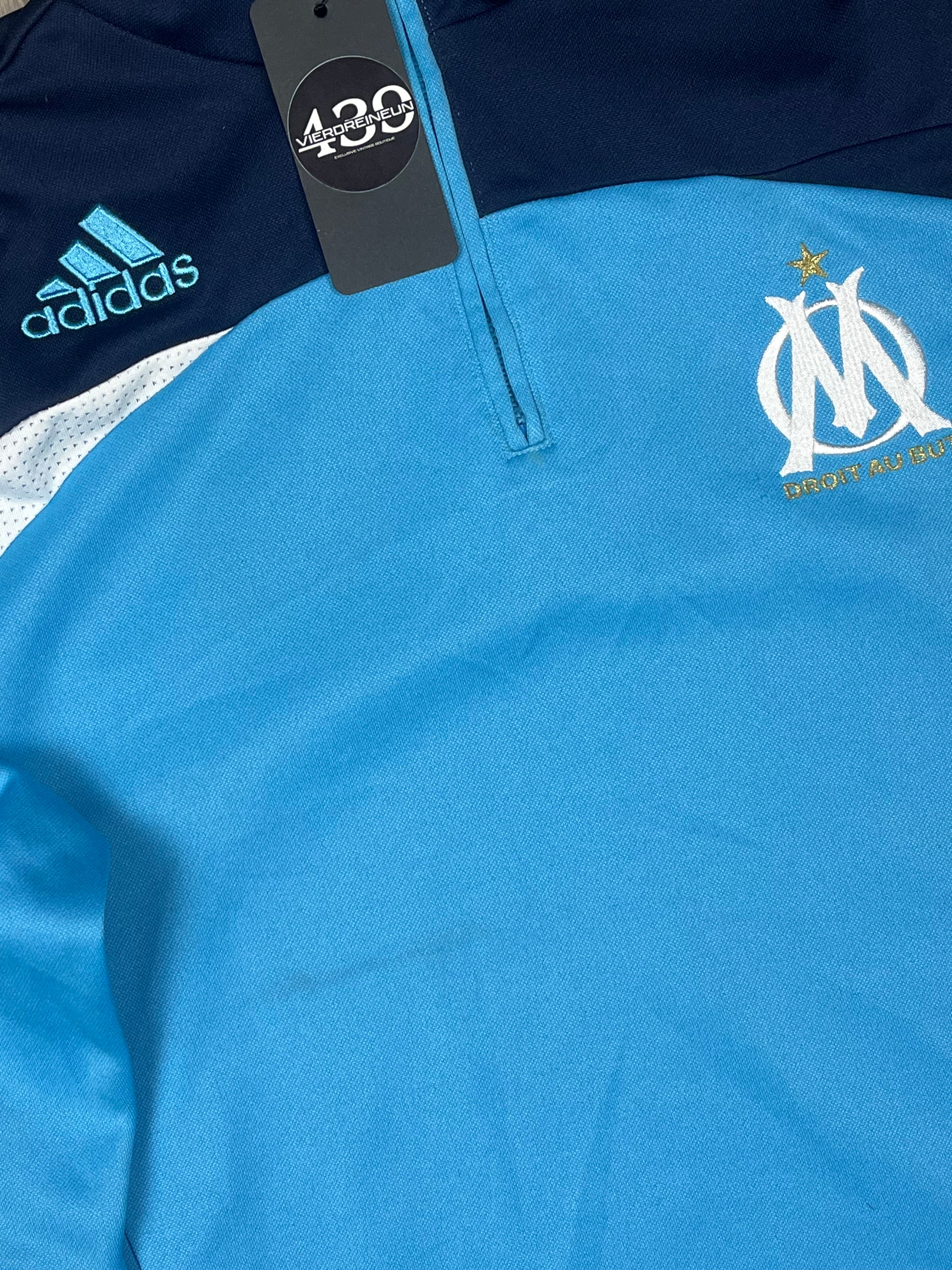 vintage Adidas Olympique Marseille halfzip {L}