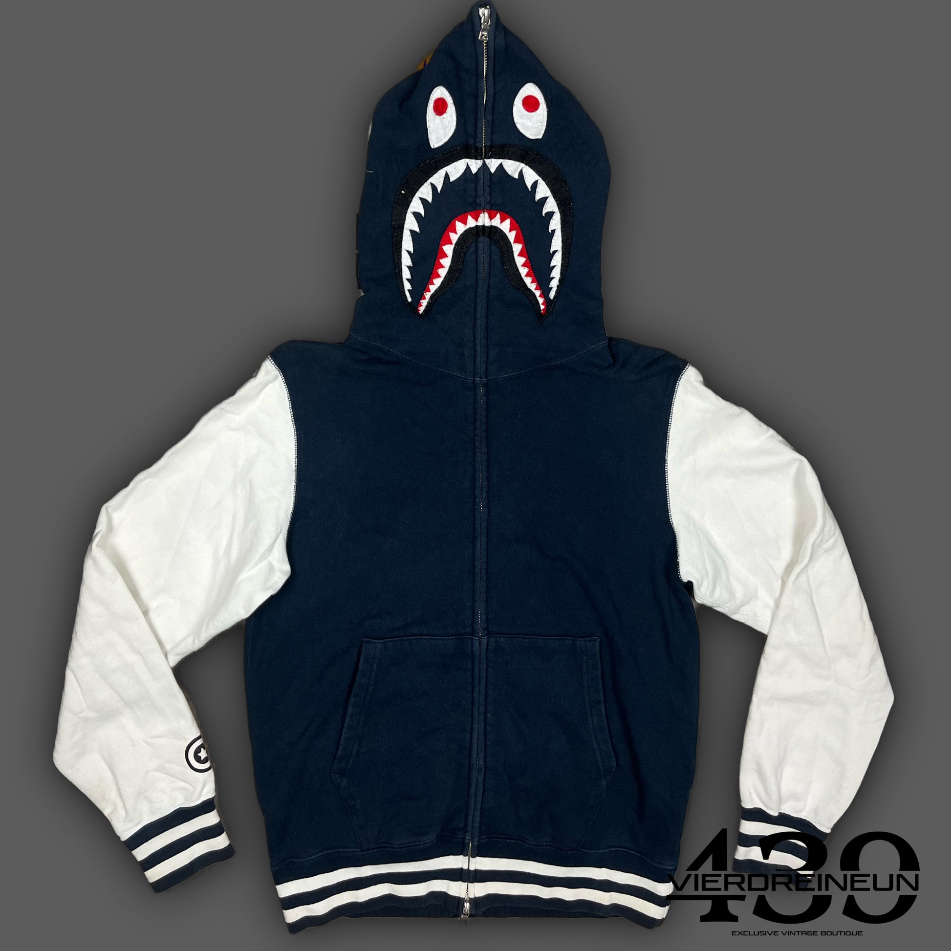 vintage BAPE a bathing ape shark full zipper {M}