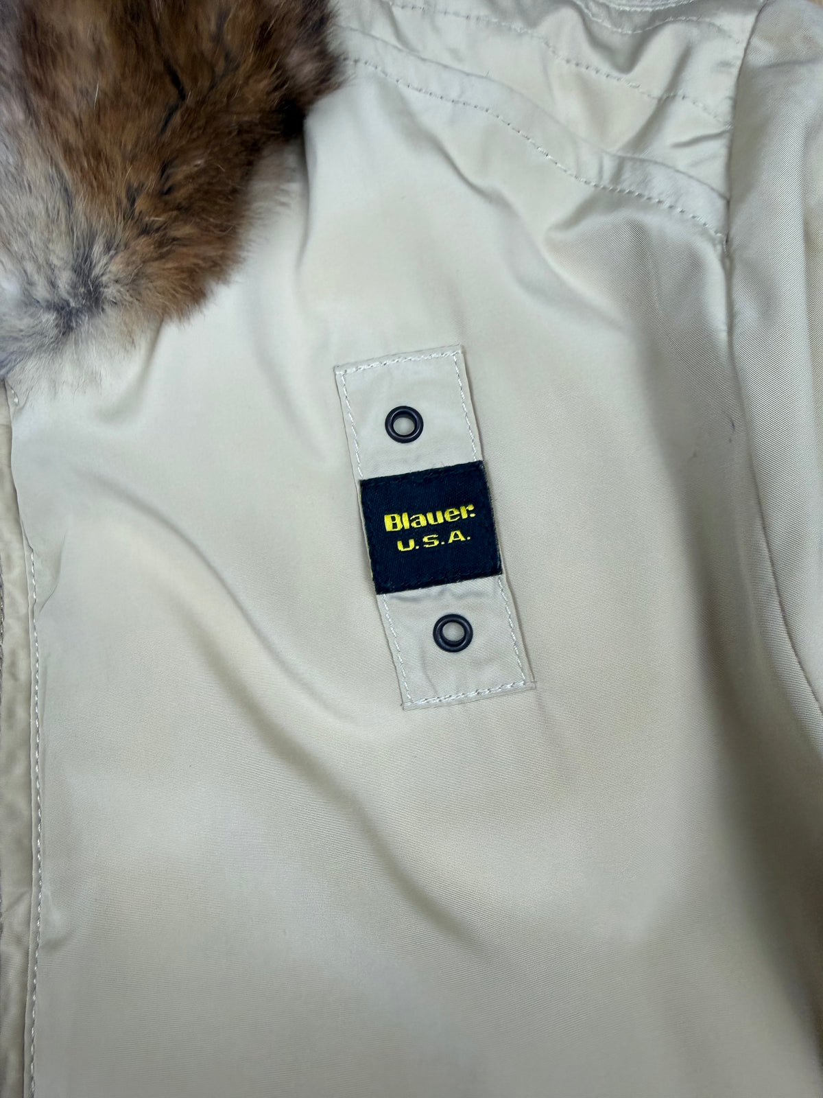 vintage Blauer winterjacket (real fur) {S}