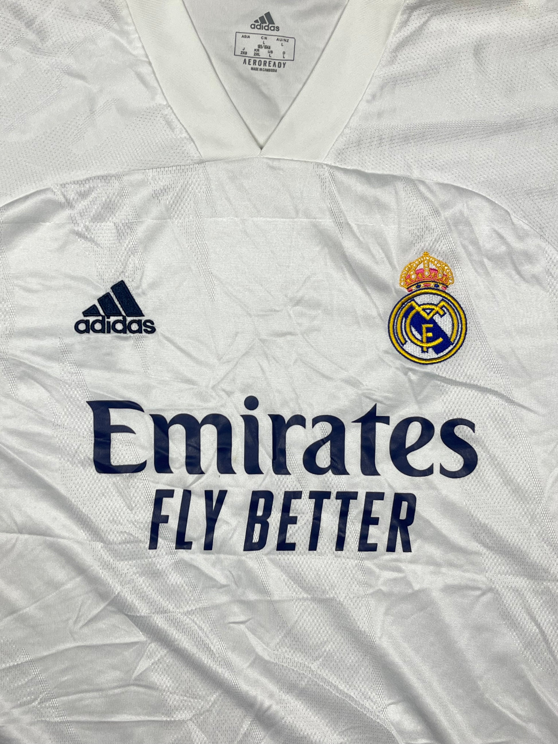 white Adidas Real Madrid 2020-2021 home jersey {XL}