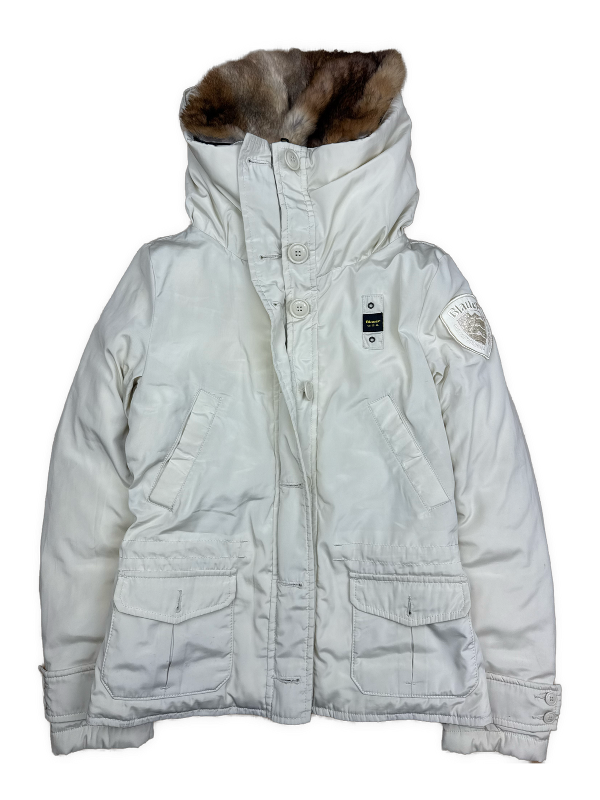 vintage Blauer winterjacket (real fur) {S}