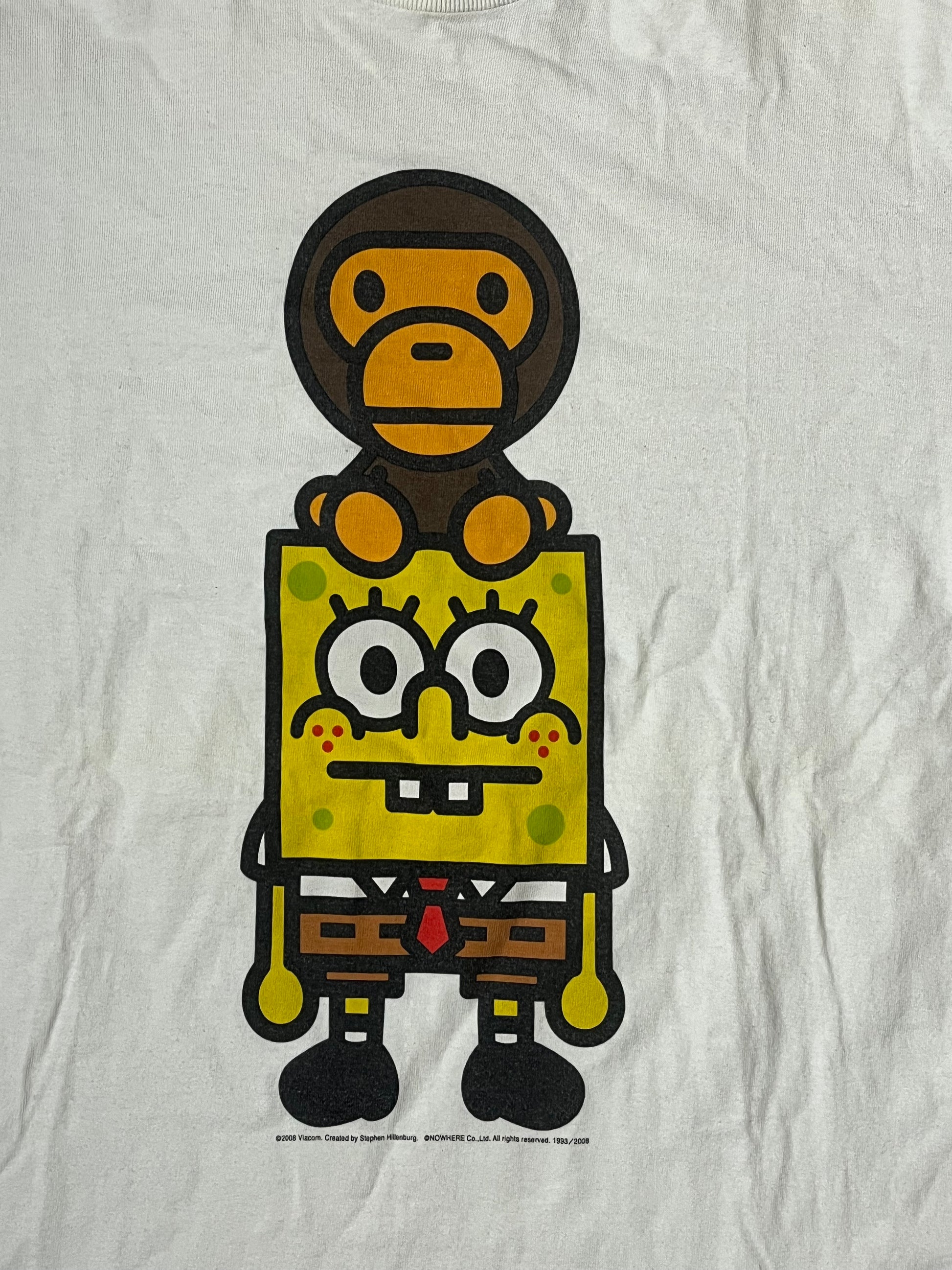 vintage BAPE a bathing ape X SpongeBob t-shirt {L}