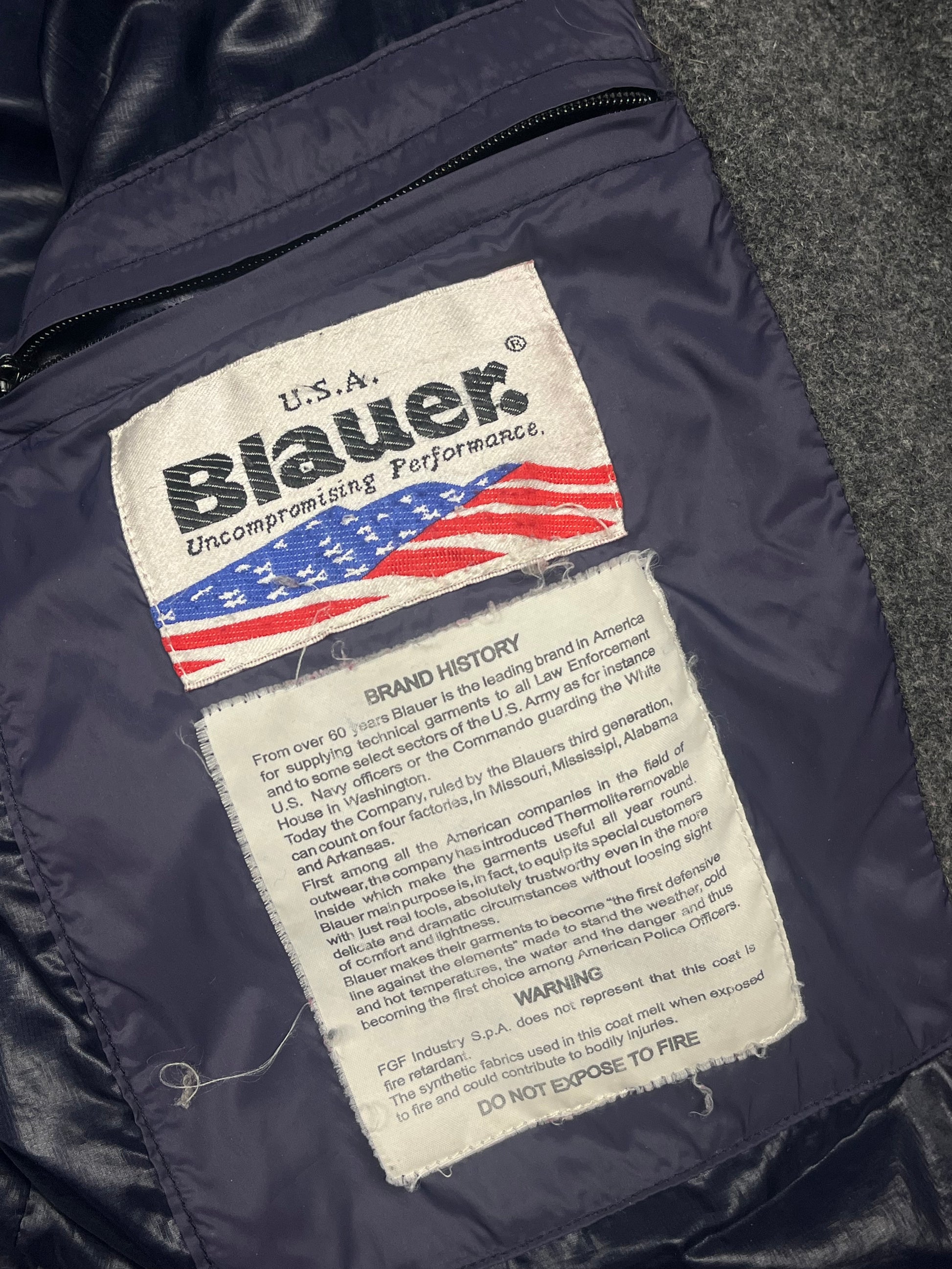 vintage Blauer winterjacket (real fur) {L}