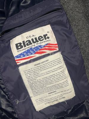 vintage Blauer winterjacket (real fur) {L}