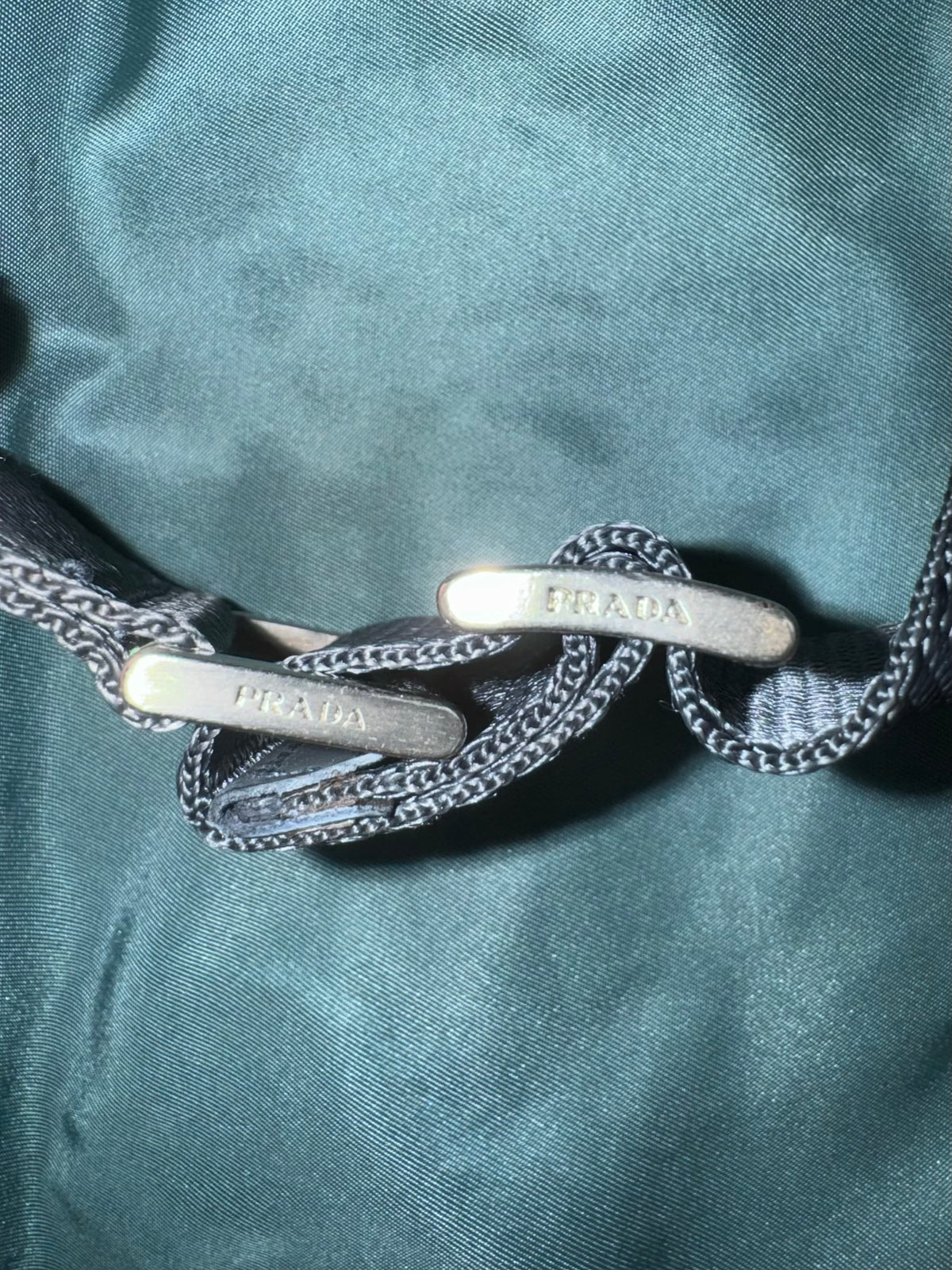 vintage turquoise Prada slingbag