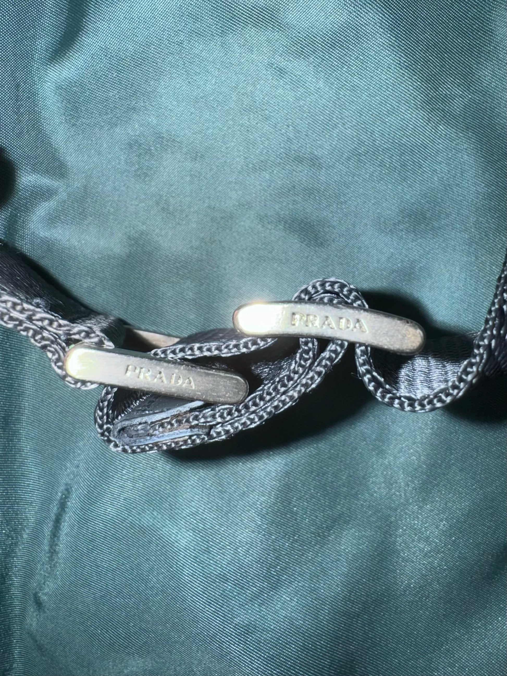 vintage turquoise Prada slingbag