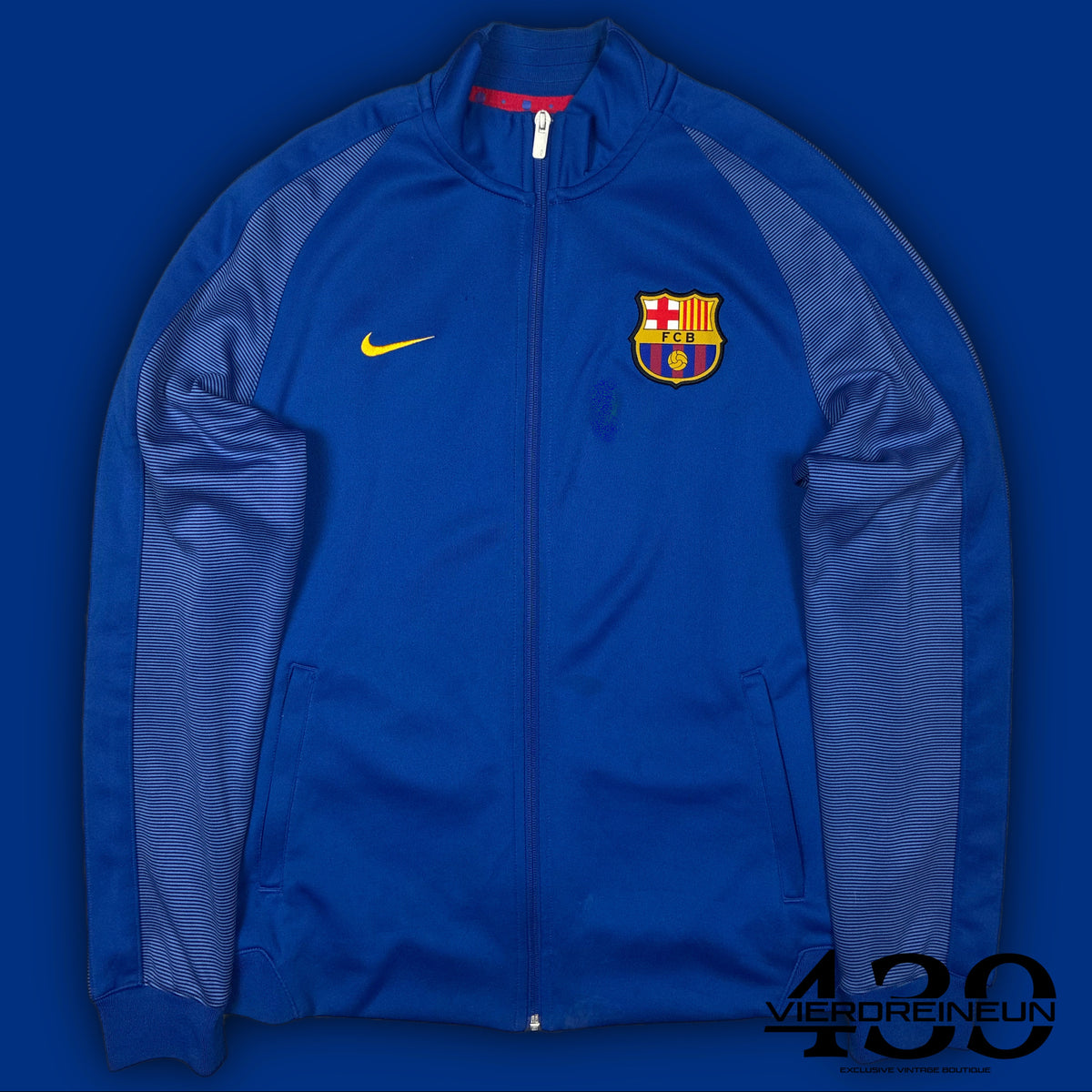 navyblue Nike Fc Barcelona trackjacket {L}