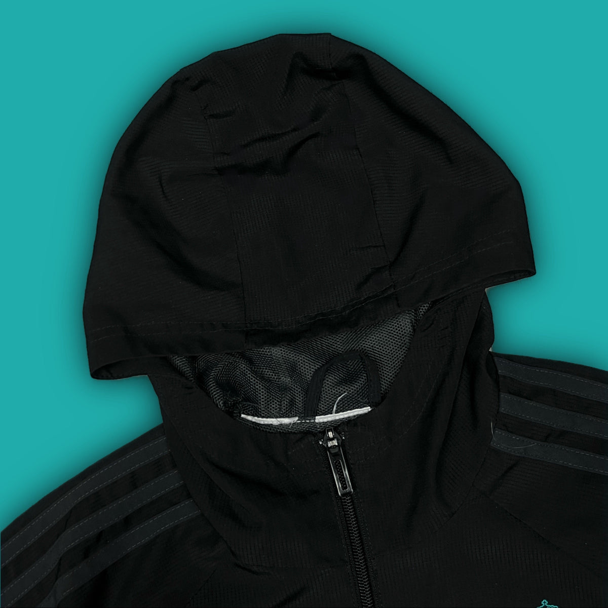 black Adidas Real Madrid windbreaker {XS}
