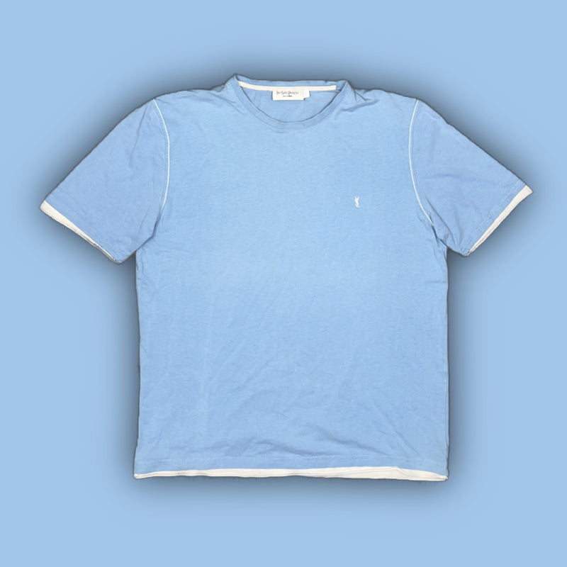 vintage babyblue YSL Yves Saint Laurent t-shirt {L}