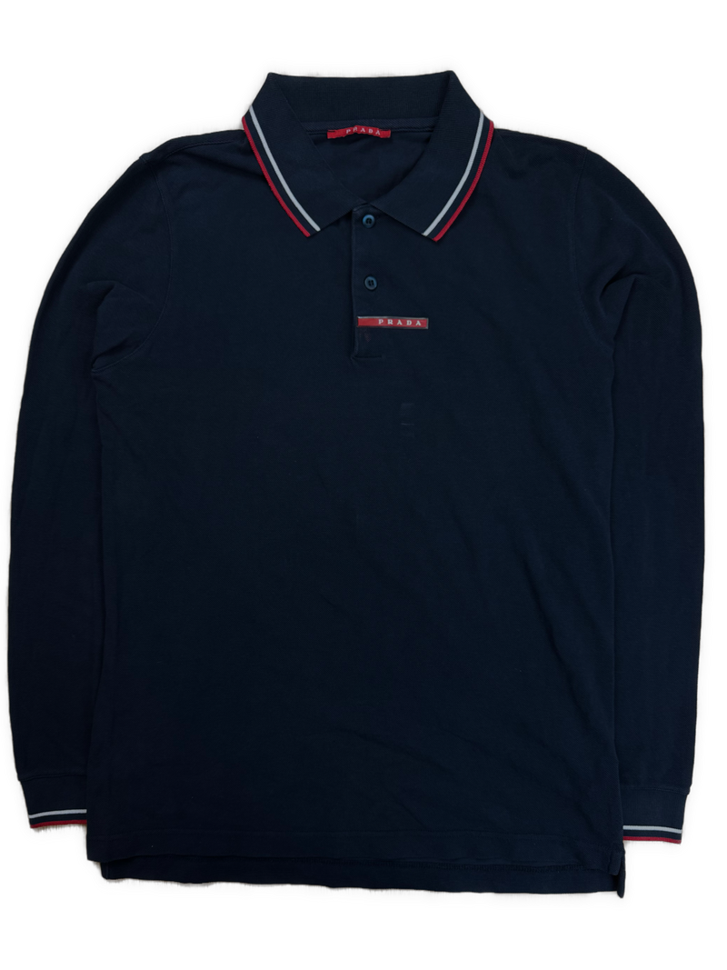 vintage navyblue Prada polo long {L}