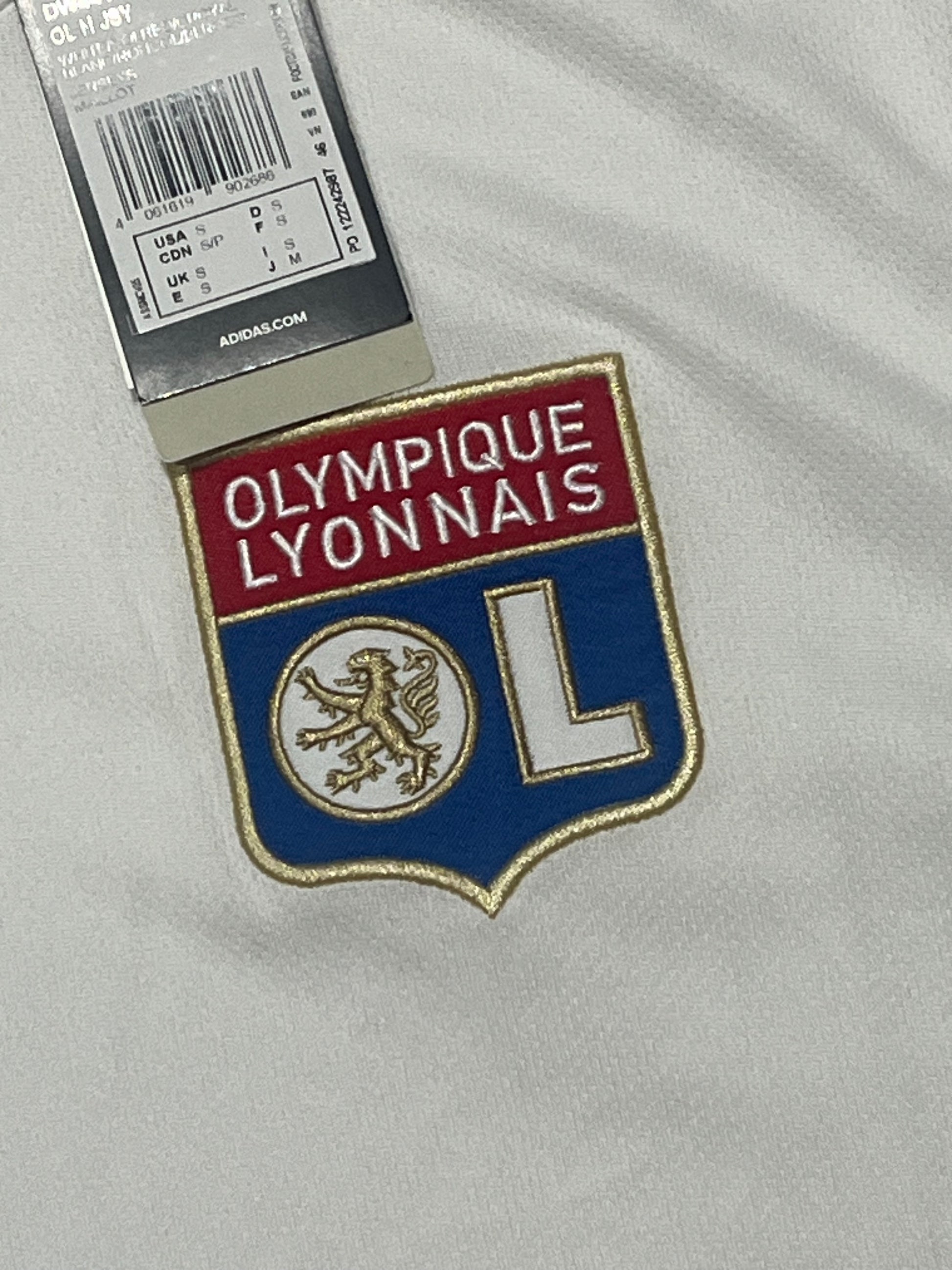 white Adidas Olympique Lyon 2019-2020 away jersey DSWT {S,M}