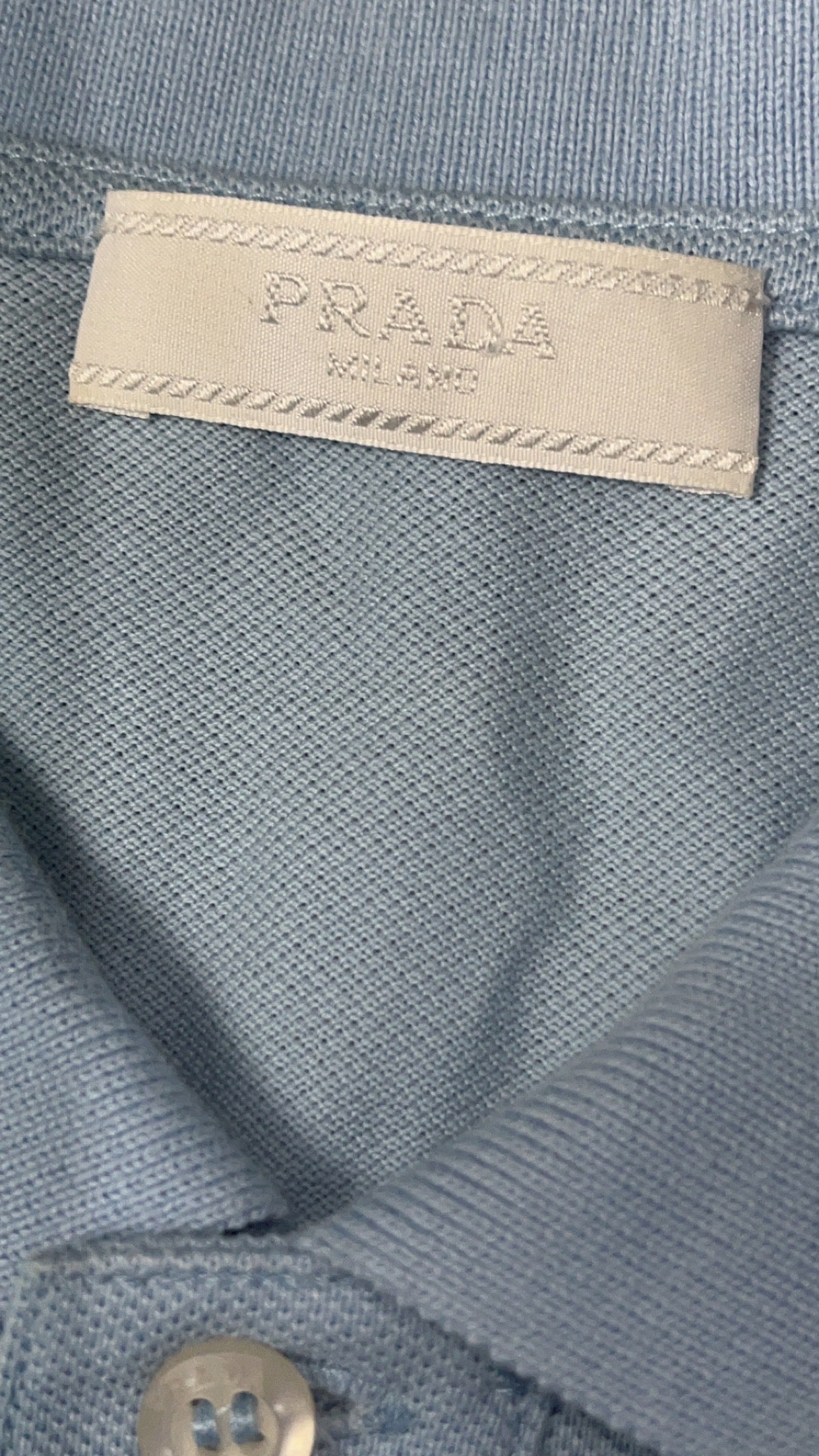 vintage babyblue Prada polo {S}