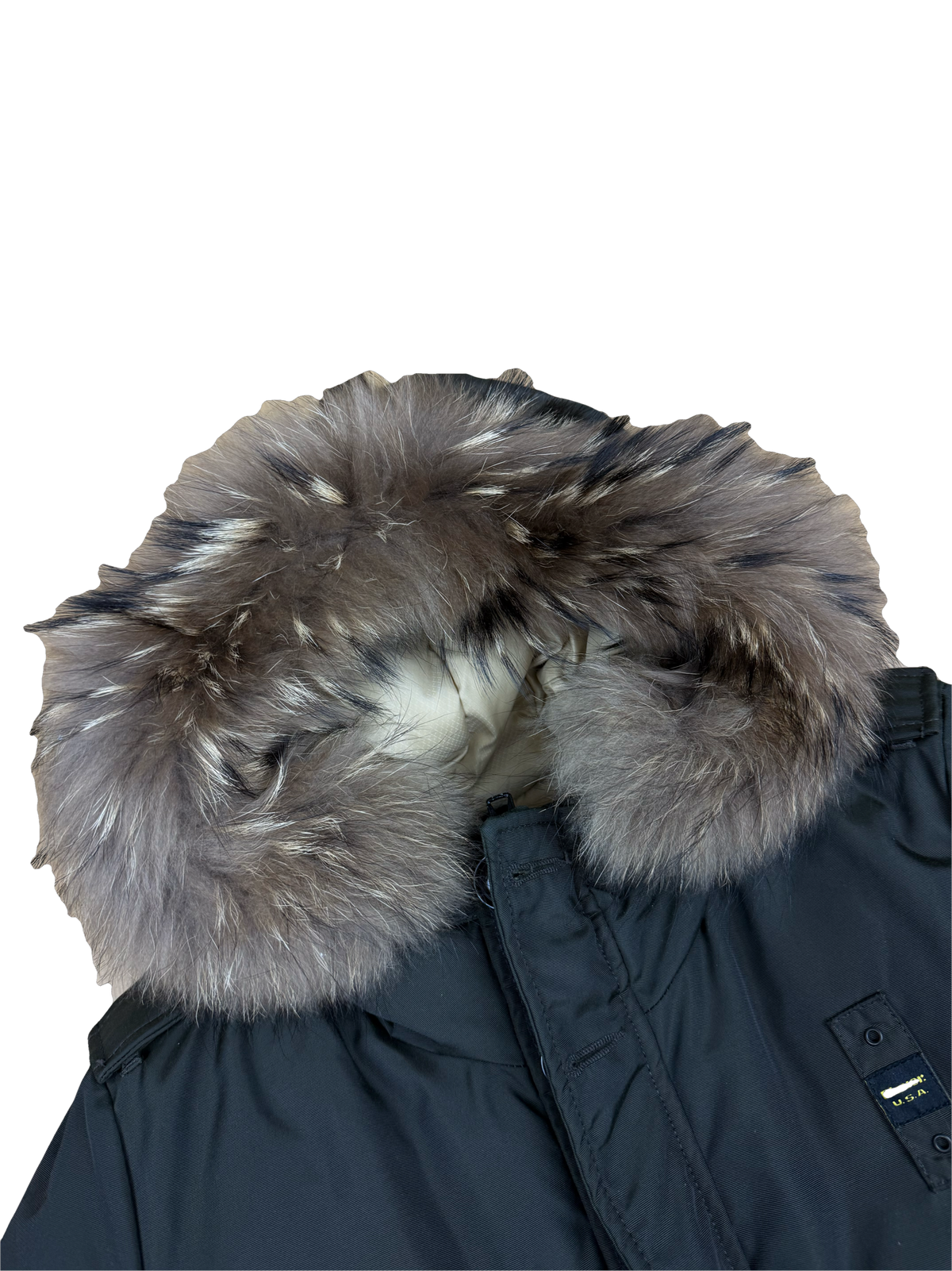 vintage Blauer winterjacket (real fur) {M}