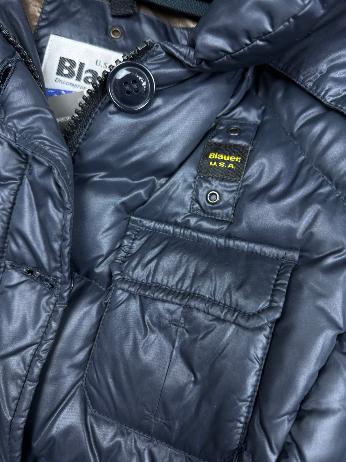 vintage Blauer winterjacket (real fur) {S}