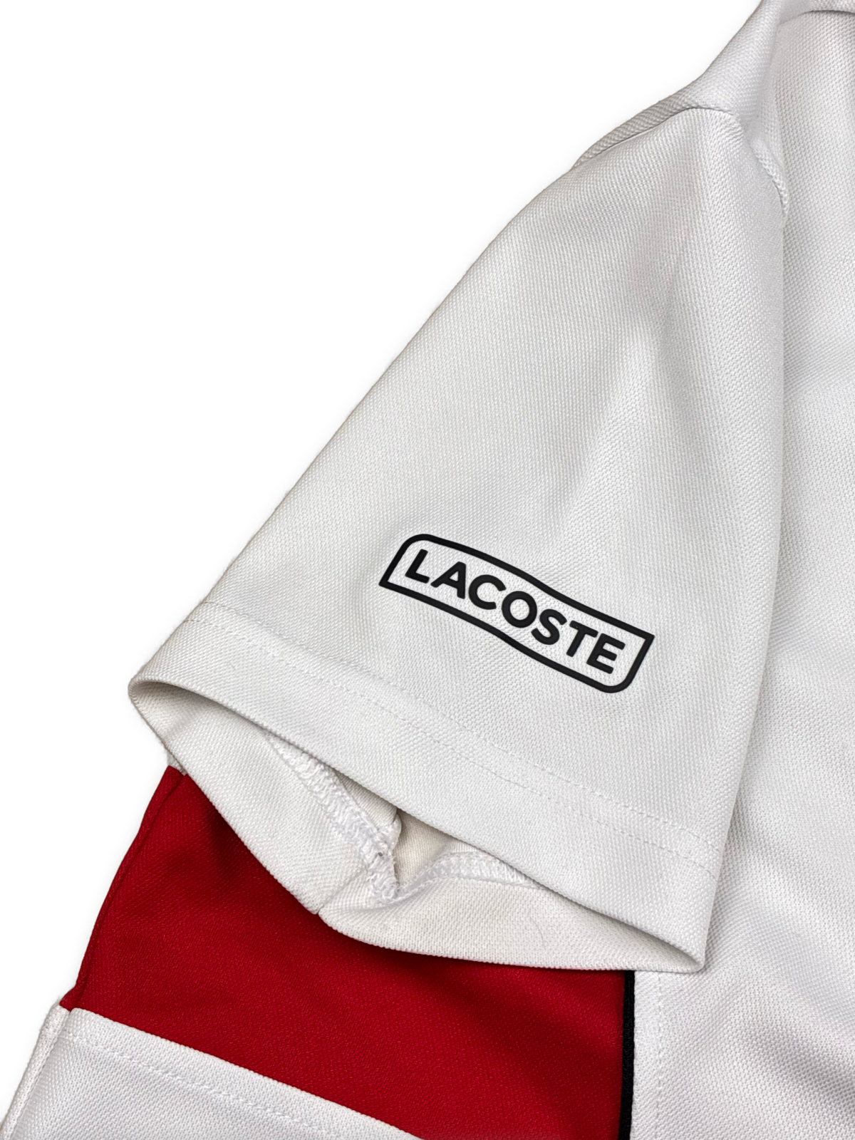 white Lacoste polo {S}