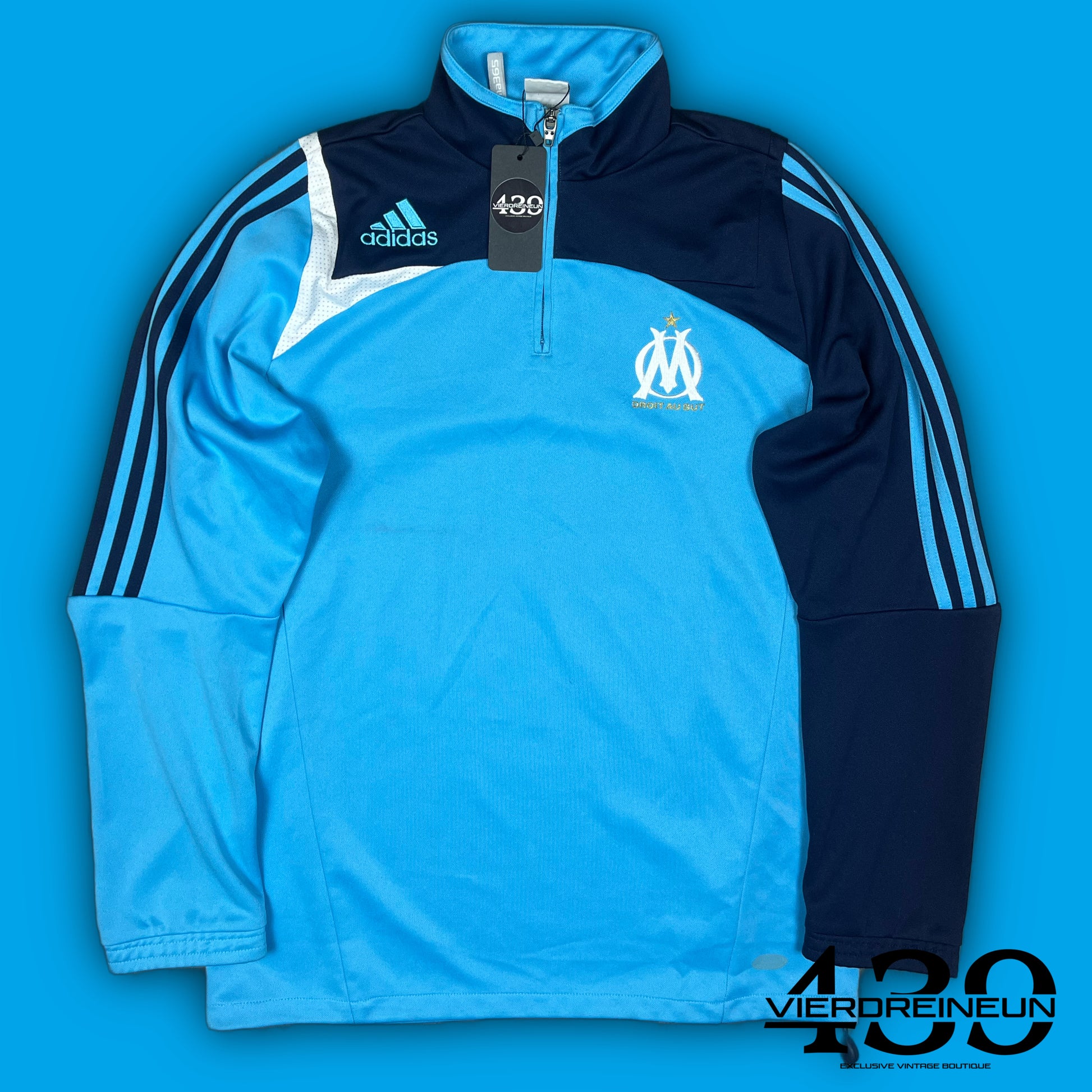 vintage Adidas Olympique Marseille halfzip {L}