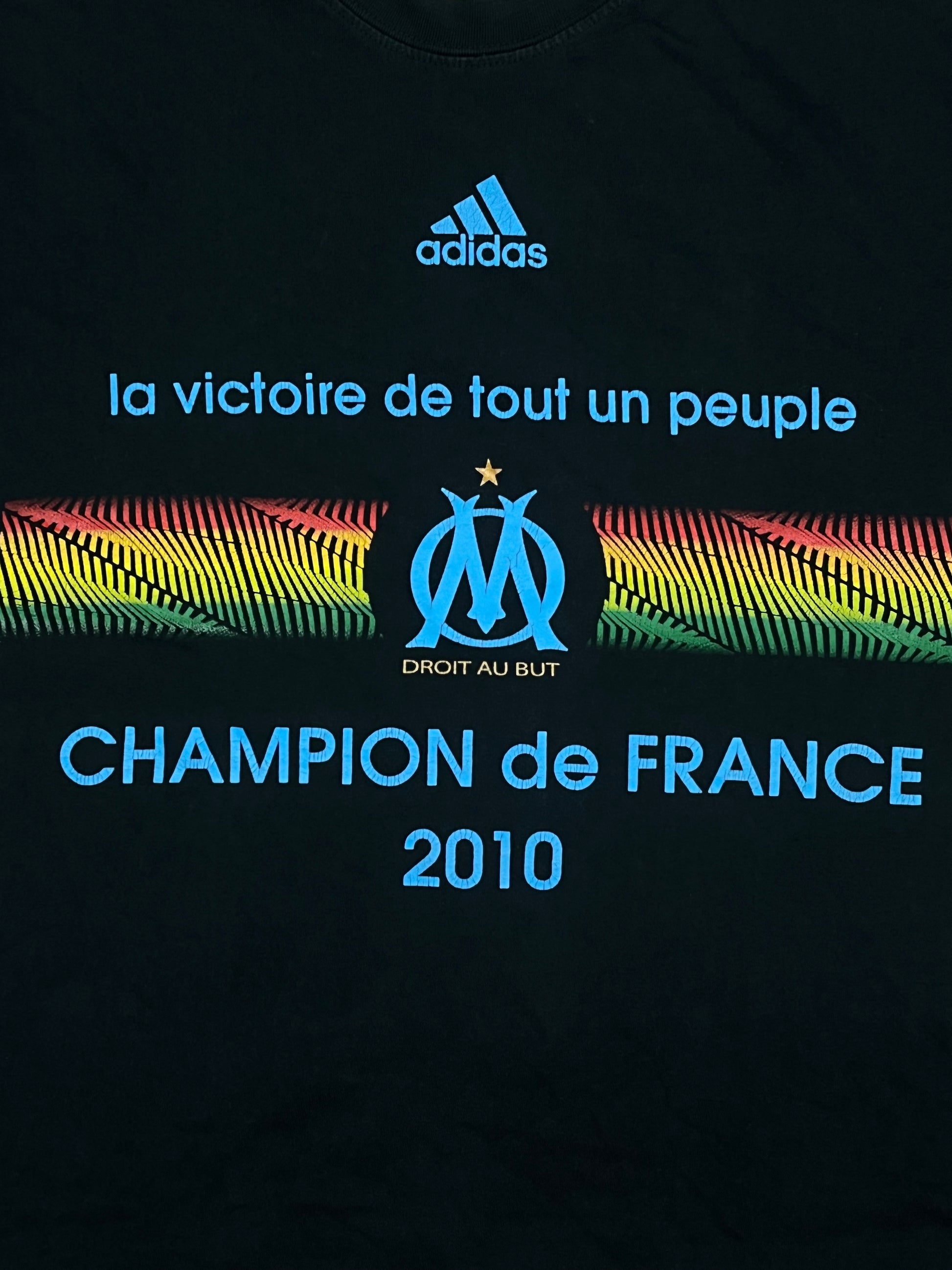 vintage adidas Olympique Marseille t-shirt {M}