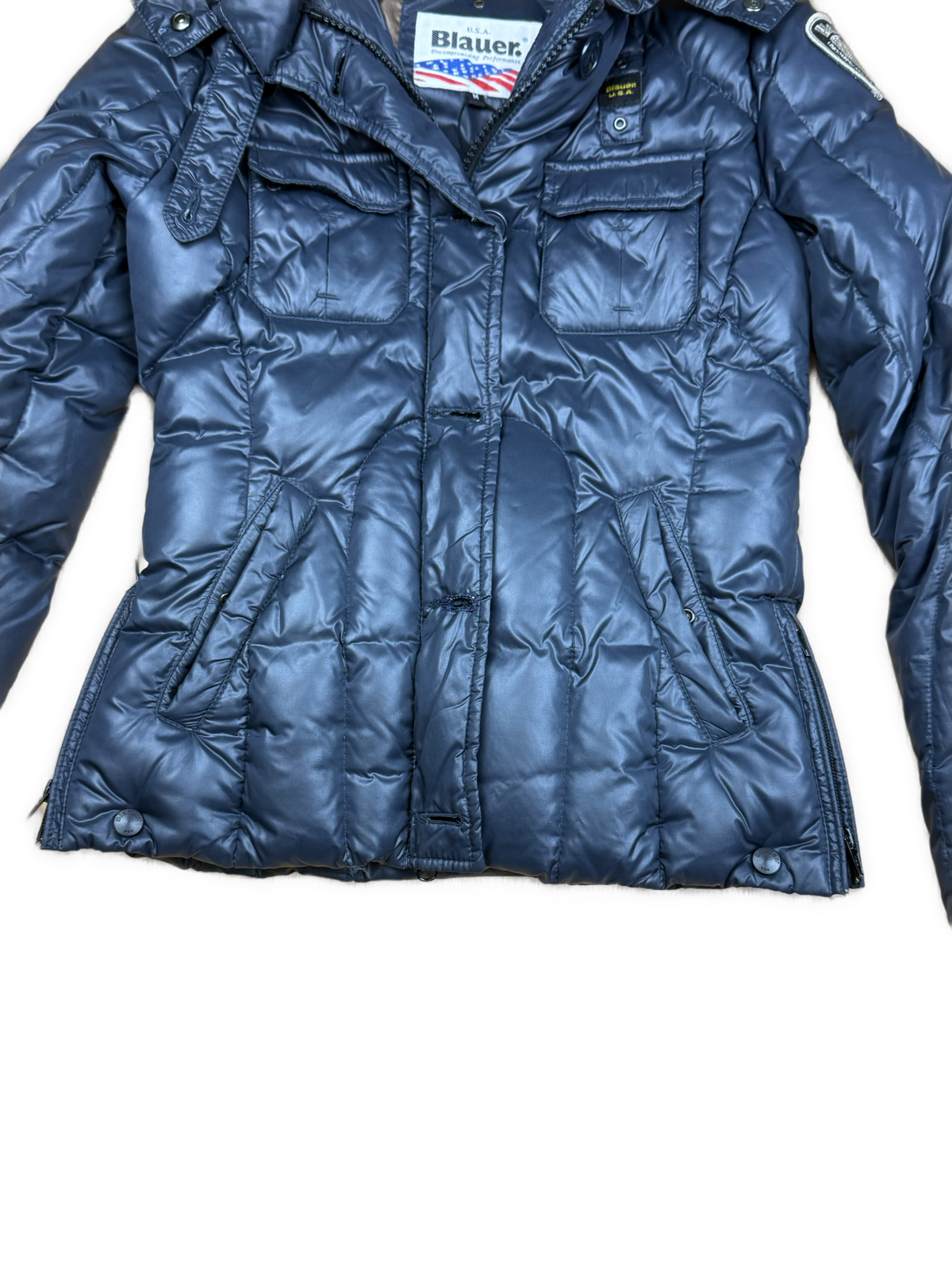 vintage Blauer winterjacket (real fur) {S}